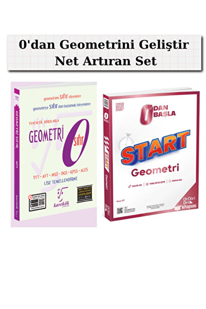 Karekök Yayınları Karekök Sıfır Geometri - 345 Start Geometri Soru Bankası Seti