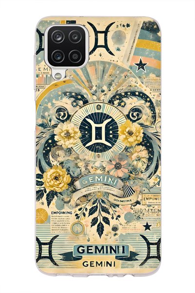 FLAMENKO Samsung Galaxy A22 / M22 / M32 Compatible Gemini Patterned Transpare...
