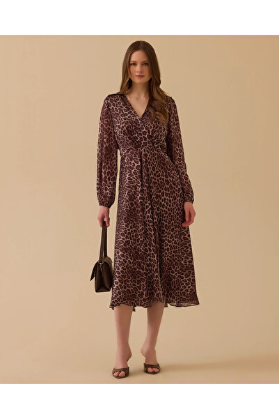SEÇİL Φόρεμα σιφόν σε γραμμή Α με σχέδιο λεοπάρ