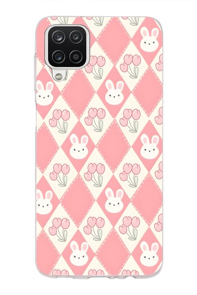 FLAMENKO Samsung Galaxy A22 / M22 / M32 Compatible Rabbit and Tulip Pattern T...
