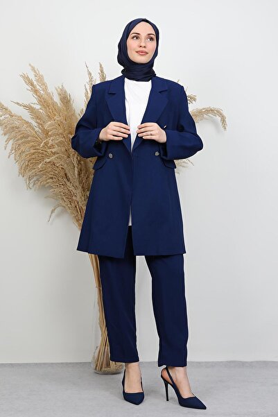 GİYZAMİLA Blazer Ceket Takım Lacivert