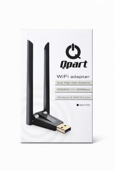 Qpart Çift Antenli USB Wifi Adaptör