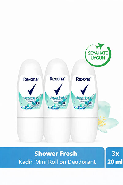 Rexona Women Seyahat Boy Rexona Kadın Roll On Deodorant Shower Fresh 20 ml 3 ...