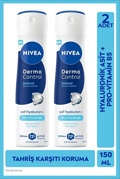 NIVEA Derma Control Defend Kadın Sprey Deodorant 150 ml 2 Adet