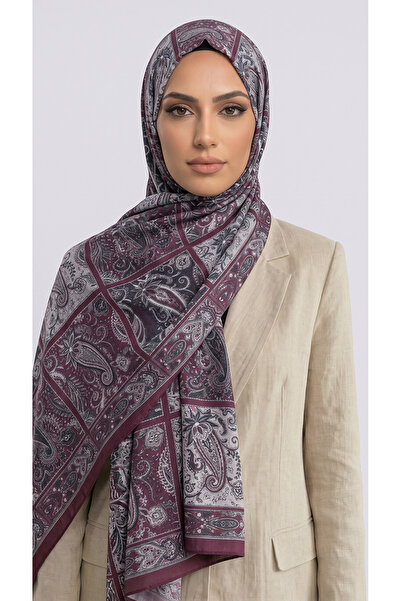 Karaca ΒΑΜΒΑΚΕΡΟ ΣΑΛΙ ΜΕ ΣΧΕΔΙΟ PAISLEY - ΜΩΒ / ΓΚΡΙ