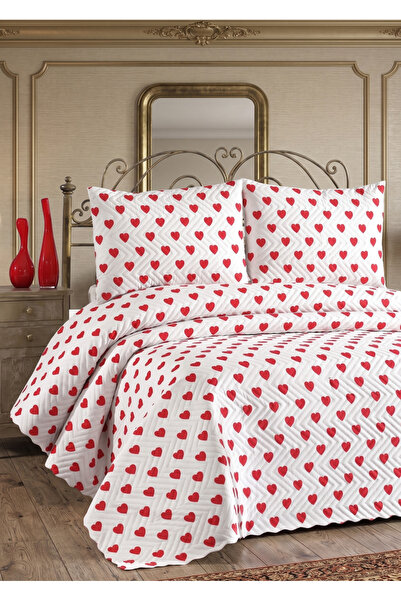 Ahsela Home Kalpli Desenli Ultrasonik Kapitoneli Çift Kişilik Yatak Örtüsü Uy...