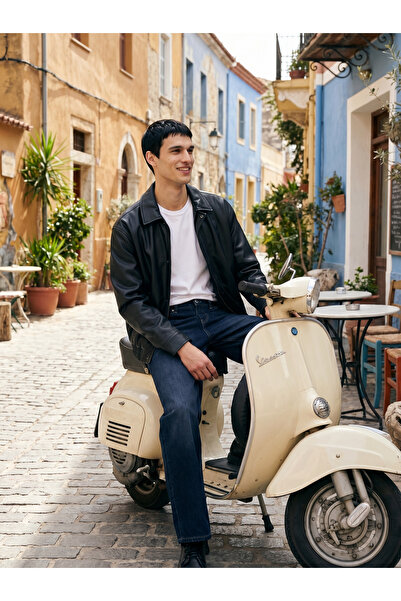 BASEL.CO Δερμάτινο μπουφάν μεγάλου μεγέθους μοντέλου ZRA - Στυλ δρόμου