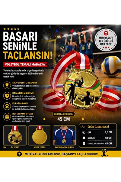 AVESSA Mad-Vol-2 Voleybol Figürlü Madalya 6,5 Cm