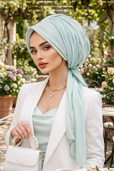 Aişe tesettür Καπέλο-μπόνε με φουλάρι σε χρώμα Νεροπράσινο
