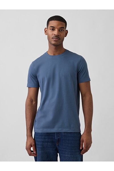 GAP Erkek Koyu Mavi Jersey Bisiklet Yaka Tshirt