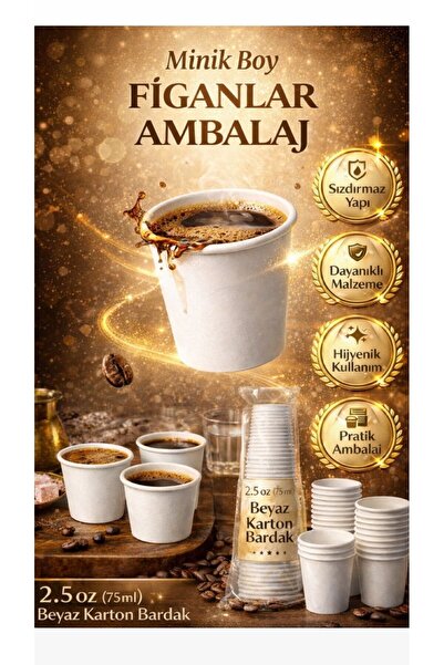 figanlar ambalaj 2.5 Oz (75 ml) minik boy Beyaz Karton Bardak zemzem Espresso...