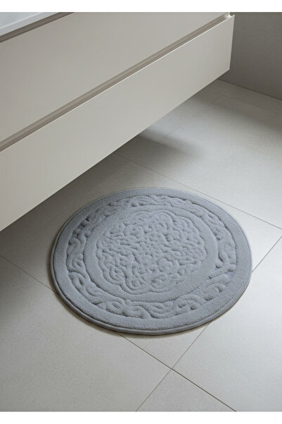 Sivalde Βαμβακερό χαλάκι μπάνιου που απορροφά το νερό, στρογγυλό ø60 εκ. - Γκρι