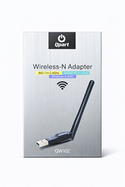 Qpart Tek Antenli USB Wifi Adaptör