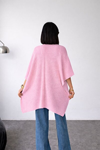 LE CARAMBOLE Kadın Pembe Ön Detaylı Panço Hırka