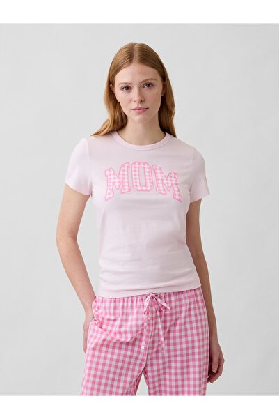 GAP Kadın Açık Pembe Favorite Grafik T-Shirt
