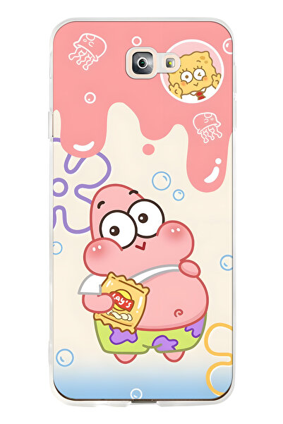 FLAMENKO Samsung Galaxy J7 Prime Uyumlu Patrick Star Desenli Şeffaf Telefon K...