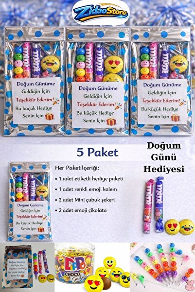 Emrah Gültekin Doğum Günü Hediyesi 5 Paket Emojili Kalem-Şeker-Çikolata Seti ...