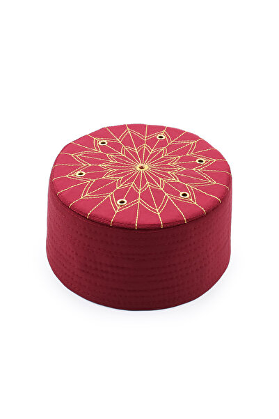 Sarıkhane Talebe Kalıp Sarık Takkesi - Claret Red - Felt