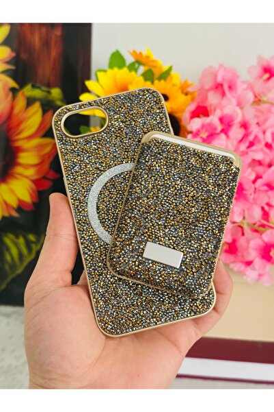 CaseHub (2’si 1 ARADA) iPhone 16E / 17E Taşlı Kılıf Magsafe Uyumlu Cüzdanlı K...