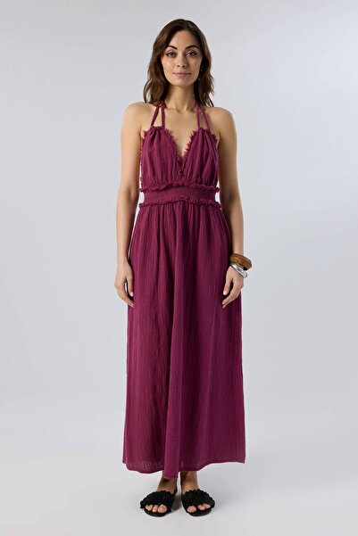 İpekçi Otantik Lace-Up Backless Long Dress