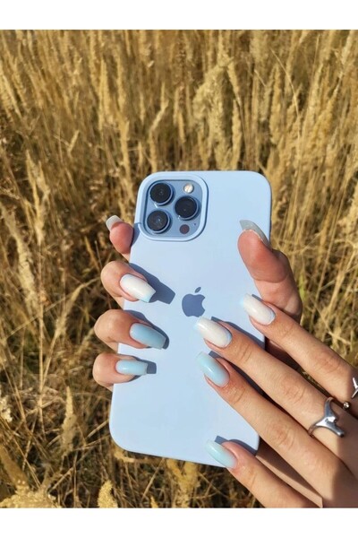 MELIFLIO iPhone 16 Pro Max Uyumlu Içi Kadife Lansman Premium Kılıf - Bebe Mavi