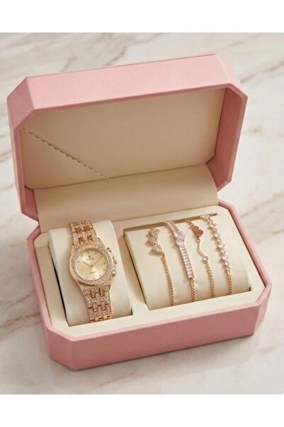 LOZEN Luxury Gift Watch and Gold Jewelry Set Lusina Gold Watch