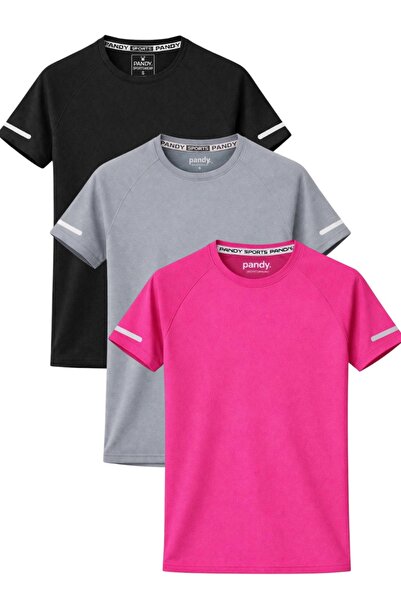 pandy Γυναικείο αθλητικό μπλουζάκι 3-pack, πολύχρωμο, τεχνικό, με δυνατότητα ...