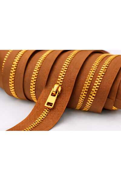aurellen 10 Meter Bone Zipper 10 Heads Gold Teeth Durable Sewing Zipper Set