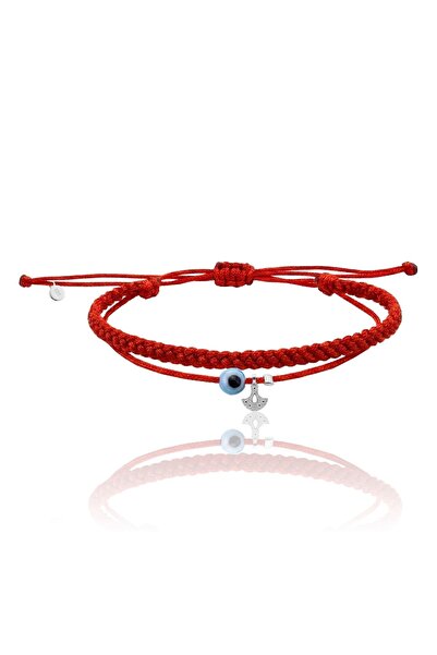 Söğütlü Silver 925 Ayar Gümüş Bileklik Otantik Motifli ve Nazar Boncuklu Kırm...