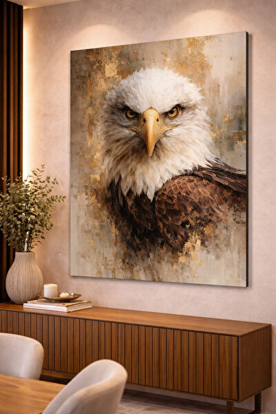 Mgi Design Canvas Painting with Eagle Figure – Luxurious Wall Decor with Gold...