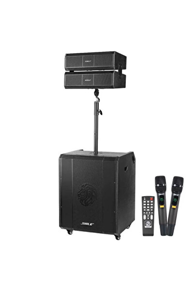 SH TICARET Shile Sl-9 400W Aktif Kule Ses Sistemi 2 Adet Kablosuz Mikrofonlu ...
