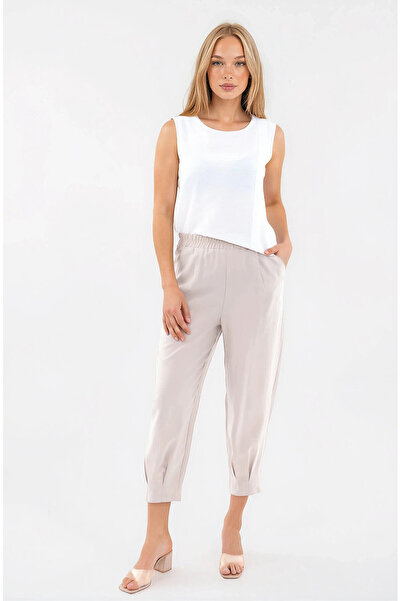 Vitrin Elastic Waist Pleated Carrot Pants