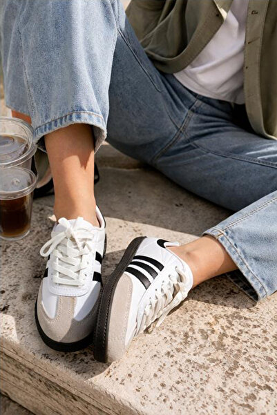 FLY STEP Unisex Stil Şık Rahat Hafif Günlük Yandan Şeritli Bağcıklı Yürüyüş Koşu Sneaker Spor Ayakkabı