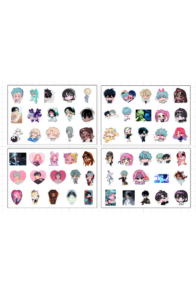 Akumastik Alien Stage Sticker Set - 60 Pieces - Ivan Till Luka Hyuna Sua