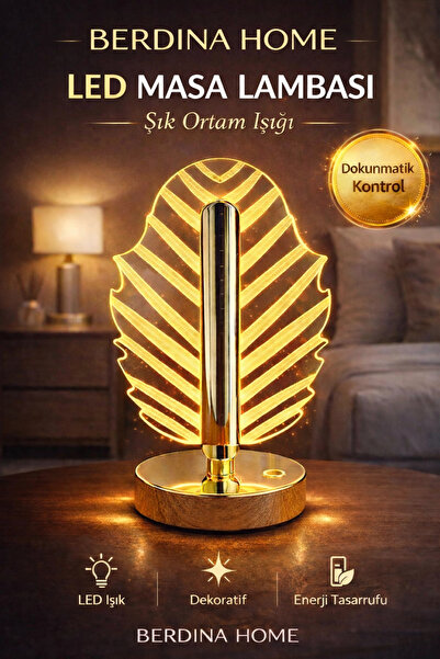 Berdina Home Lumis Lamba Led Masa Lambası Dokunmatik Dekoratif Ortam Işığı Şı...