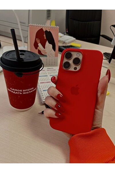 MELIFLIO iPhone 16 Pro Max Uyumlu Içi Kadife Lansman Premium Kılıf - Kırmızı