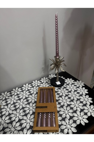 Santara BURGU MODEL 4 LÜ PARLAK ŞAMDAN MUMU