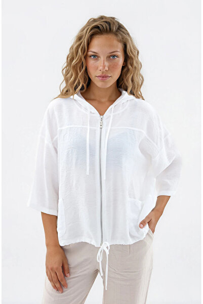 Vitrin Hooded, Drawstring-Waisted, Patterned Jacket