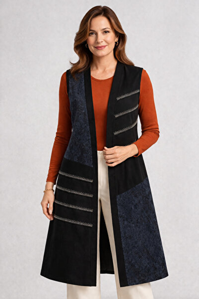 Mutlu City Γυναικείο μακρύ γιλέκο μεσαίας ηλικίας με σχέδια, άνετη εφαρμογή, ...