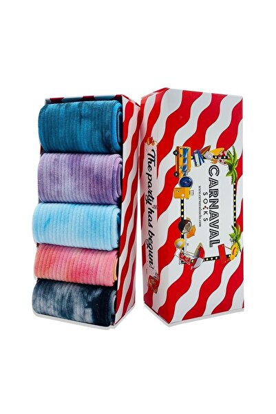 CARNAVAL SOCKS 5'li Batik Renkli Çorap Tasarımlı Renkli Tasarım Set Kutusu