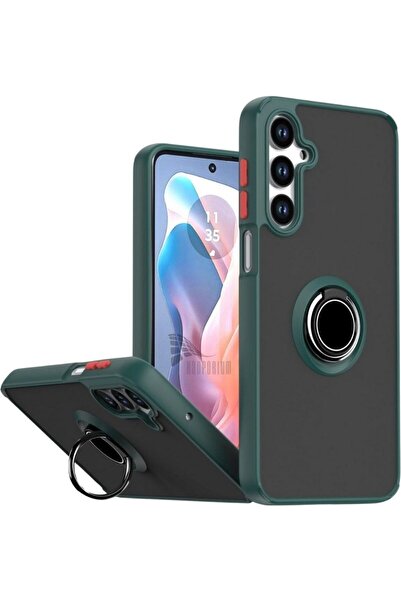 GALAXY SAMSUNG A17 5G & 4G İÇİN UYUMLU OLAN YÜZÜKLÜ BUZLU SERT SİLİKON KILIF