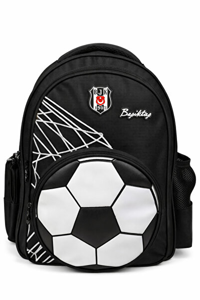 Beşiktaş Lisanslı 3D Futbol Topu Baskılı Okul Çantası - 2 Bölmeli Siyah Sırt ...