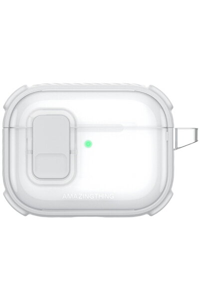 Amazingthing Husă transparentă Titan Pro Mag pentru AirPods Pro 3 - Albă