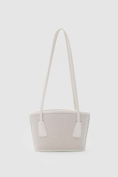 Shule Bags Τσάντα καμβά Padra με κορδόνι περίσφιξης, τύπου bucket, βανίλια