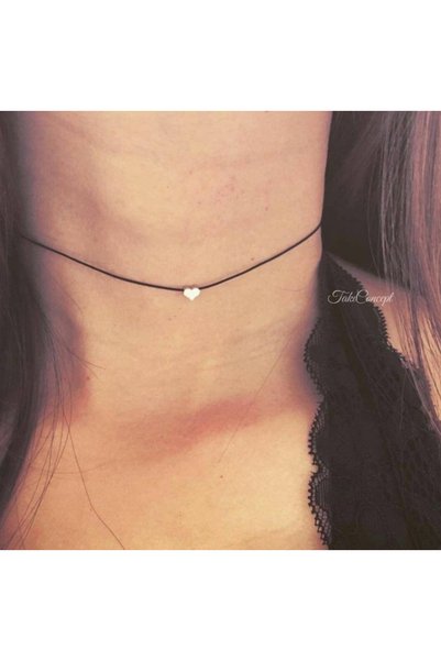 TakıConcept Kalp Detaylı Choker Kolye Kadın Kolye