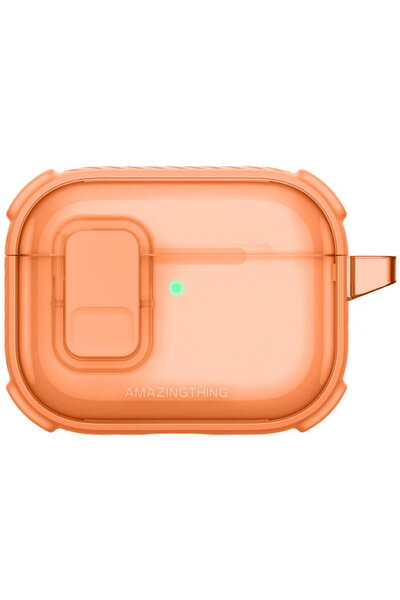 Amazingthing Husă transparentă Titan Pro Mag pentru AirPods Pro 3 - Portocaliu