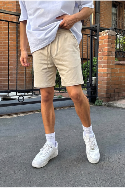 MADZEYMODA Ανδρικό βασικό μπεζ σορτς MZ-92049