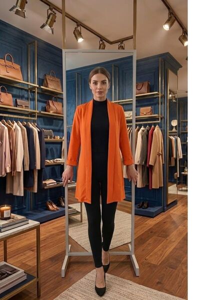 MODA Kadın Şal Yaka Uzun Kol Kimono Hırka - Mevsimlik Rahat Kalıp Ceket