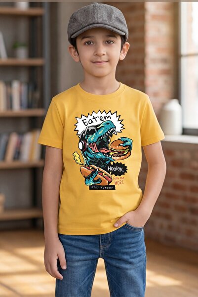 Funkaar Unisex Dino Eatem Graphic Print Tshirt