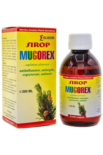 Elidor Σιρόπι σαμπούκου Mugorex, με αντισηπτική και αντικραδασμική δράση, 200ml